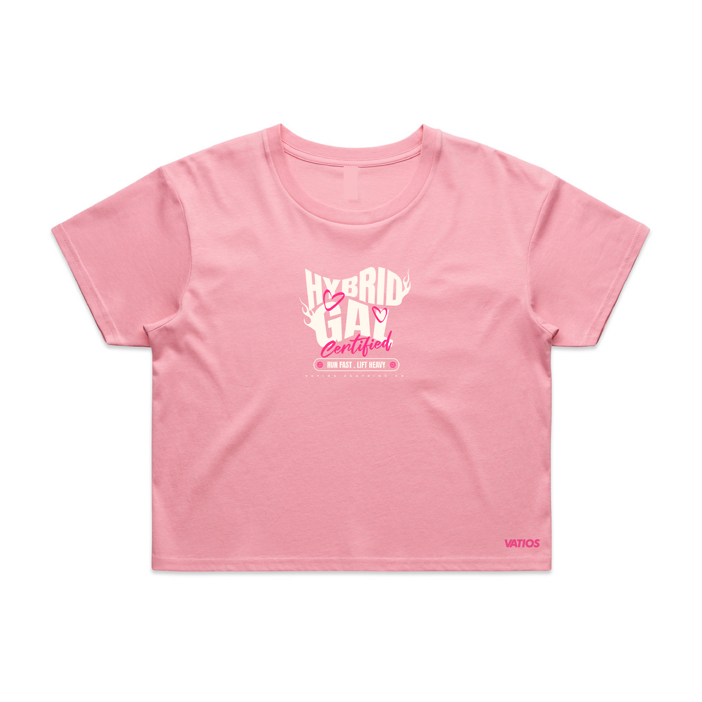 Womens Hybrid Gal Crop Tee - Rose Pink