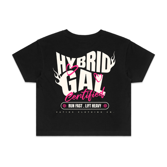 Womens Hybrid Gal Crop Tee - Rose Pink