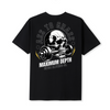 Unisex Skull Barbell Ass to Grass Cotton Tee - Black