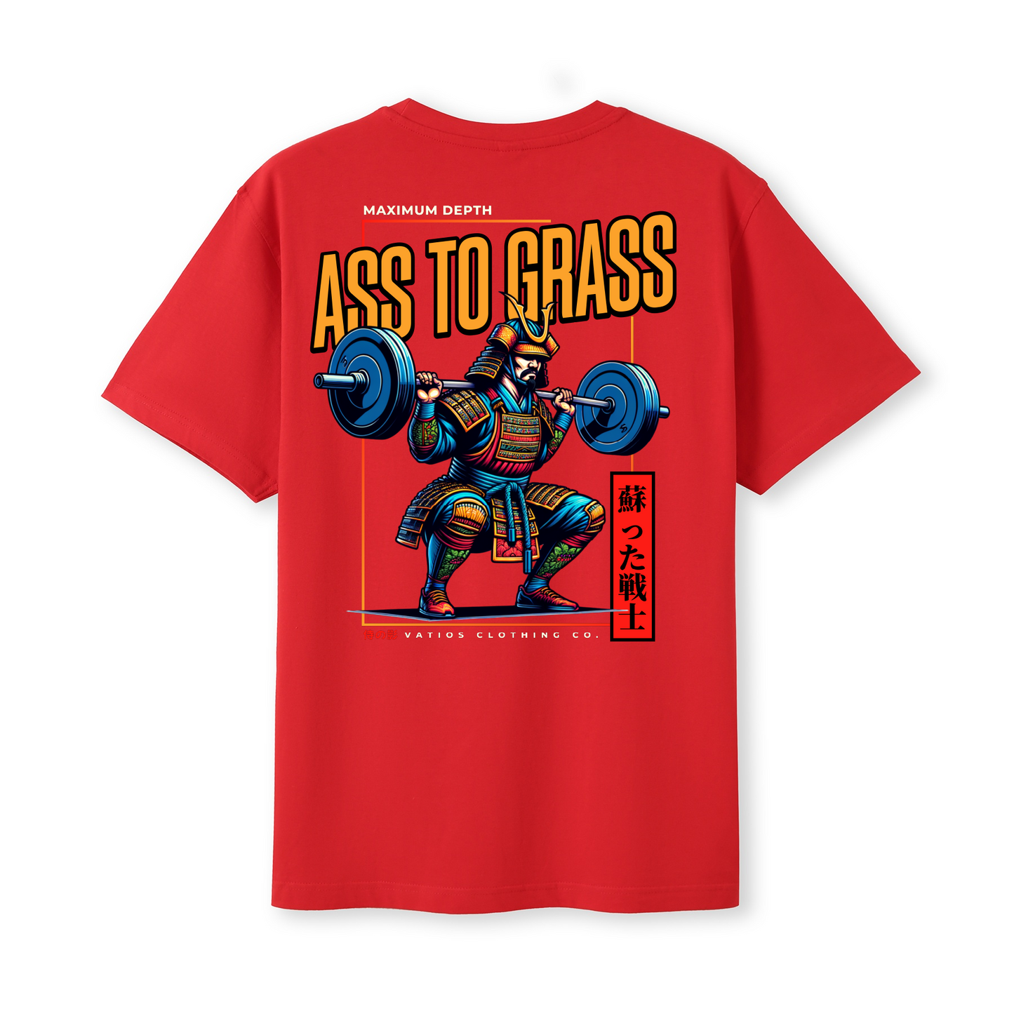 Unisex Samurai Ass to Grass Cotton Tee - Black